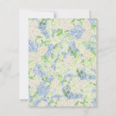 Waterverf Blauw en Wit Hydrangea Crest Bruiloft Bedankkaart (Achterkant)