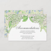Waterverf Blauw en Wit Hydrangea Crest Bruiloft Informatiekaartje (Voorkant / Achterkant)