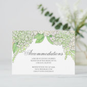 Waterverf Blauw en Wit Hydrangea Crest Bruiloft Informatiekaartje (Staand voorkant)