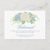 Waterverf Blauw en Wit Hydrangea Crest Bruiloft Informatiekaartje (Voorkant)