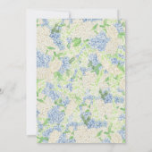 Waterverf Blauw en Wit Hydrangea Crest Bruiloft Kaart (Achterkant)