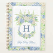 Waterverf Blauw en Wit Hydrangea Crest Bruiloft Planner (Voorkant)
