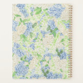 Waterverf Blauw en Wit Hydrangea Crest Bruiloft Planner (Achterkant)