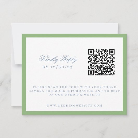 Waterverf Blauw en Wit Hydrangea Crest Bruiloft RSVP Kaartje (Voorkant)