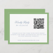 Waterverf Blauw en Wit Hydrangea Crest Bruiloft RSVP Kaartje (Voorkant / Achterkant)