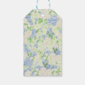 Waterverf Blauw en Wit Hydrangea Crest Cadeaulabel (Achterkant)