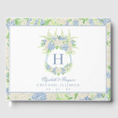 Waterverf Blauw en Wit Hydrangea Crest Gastenboek (Voorkant)