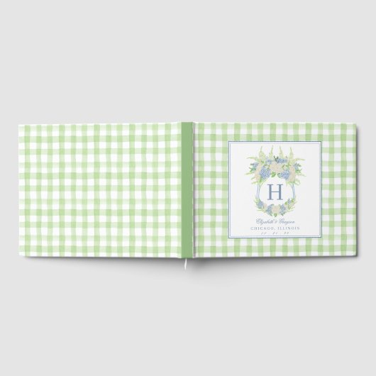 Waterverf Blauw en Wit Hydrangea Crest Gastenboek (Volledig)