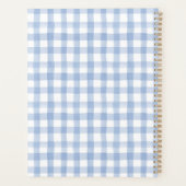 Waterverf Blauw en Wit Hydrangea Crest Gingham Planner (Achterkant)
