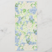 Waterverf Blauw en Wit Hydrangea Crest Menu (Achterkant)