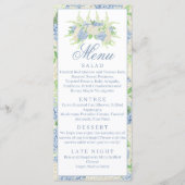 Waterverf Blauw en Wit Hydrangea Crest Menu (Voorkant)