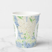 Waterverf Blauw en Wit Hydrangea Crest Papieren Bekers (Rechts)