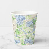 Waterverf Blauw en Wit Hydrangea Crest Papieren Bekers (Voorkant)