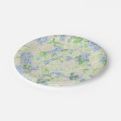 Waterverf Blauw en Wit Hydrangea Crest Papieren Bordje (Gekanteld)