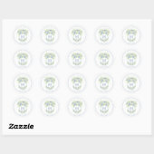 Waterverf Blauw en Wit Hydrangea Crest Ronde Sticker (Vel)