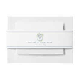 Waterverf Blauw en Wit Hydrangea Crest Uitnodigingen Wikkel