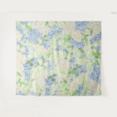 Waterverf Blauw en Wit Hydrangea Crest Wandkleed (Voorkant (horizontaal))