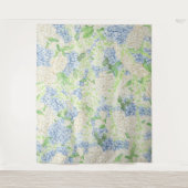 Waterverf Blauw en Wit Hydrangea Crest Wandkleed (Voorkant)