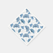 Waterverf blauw en wit inkgoplatform servet (Hoek)