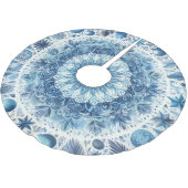 Waterverf Blauw en Wit Kerstvakantie Kerstboom Rok (Gekanteld)