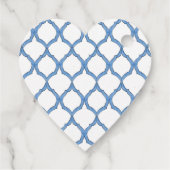 Waterverf Blauw en witte vorm van het hart Fijne v Bedankjes Labels (Achterkant)