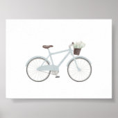 Waterverf blauw fiets poster (Voorkant)