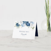 Waterverf Blauw Floral Vrijgezellenfeest Bedankkaart (Voorkant)