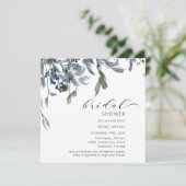 Waterverf Blauw Floral Vrijgezellenfeest Kaart (Staand voorkant)