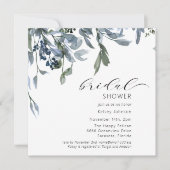 Waterverf Blauw Floral Vrijgezellenfeest Kaart (Voorkant)