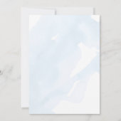 Waterverf blauw floreel baby shower kaart (Achterkant)