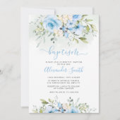 Waterverf blauw florjongetje baptisme kaart (Voorkant)