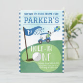 Waterverf Blauw Gat In Een Golf 1e Verjaardag Kaart (Staand voorkant)