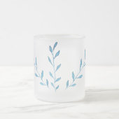 Waterverf blauw gebladerte matglas koffiemok (Center)