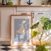 Waterverf blauw gekke gans poster