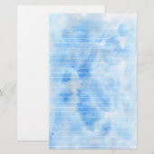 Waterverf blauw gelinkte banketbakkerij briefpapier (Voorkant / Achterkant)