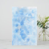 Waterverf blauw gelinkte banketbakkerij briefpapier (Staand voorkant)