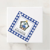 Waterverf blauw geplakt Label voor kindercadeau (In situ)