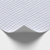 Waterverf Blauw Gingham Cadeaupapier (Hoek)