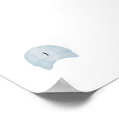 Waterverf  blauw golf pet poster (Hoek)