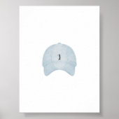 Waterverf  blauw golf pet poster (Voorkant)