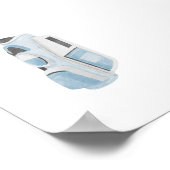 Waterverf  blauw golfclub tas poster (Hoek)