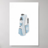 Waterverf  blauw golfclub tas poster (Voorkant)
