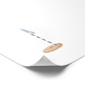 Waterverf  blauw golfgat poster (Hoek)