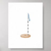 Waterverf  blauw golfgat poster (Voorkant)