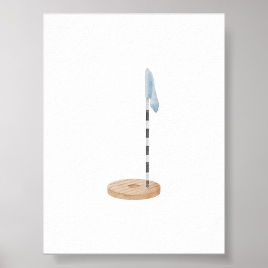Waterverf  blauw golfgat poster (Voorkant)
