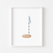 Waterverf  blauw golfgat poster