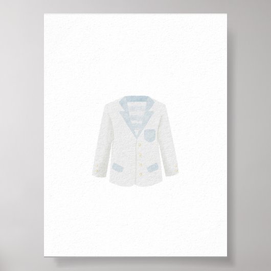 Waterverf  blauw golfuniform poster (Voorkant)