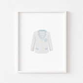 Waterverf  blauw golfuniform poster