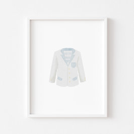 Waterverf  blauw golfuniform poster