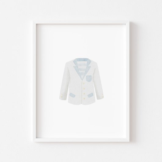 Waterverf  blauw golfuniform poster